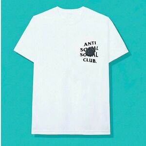 NWT Authentic Anti Social Social Club Bat Emoji White Tee Men's Size XL